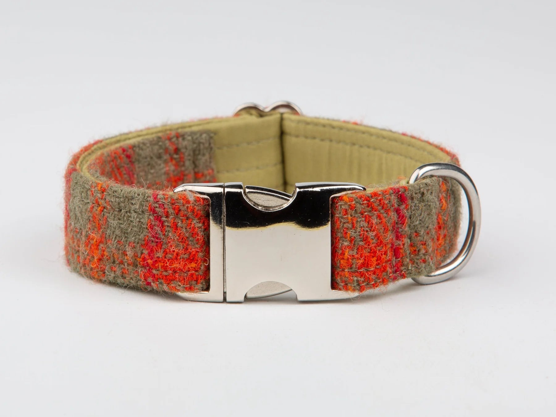 Orange & Olive Check Collar