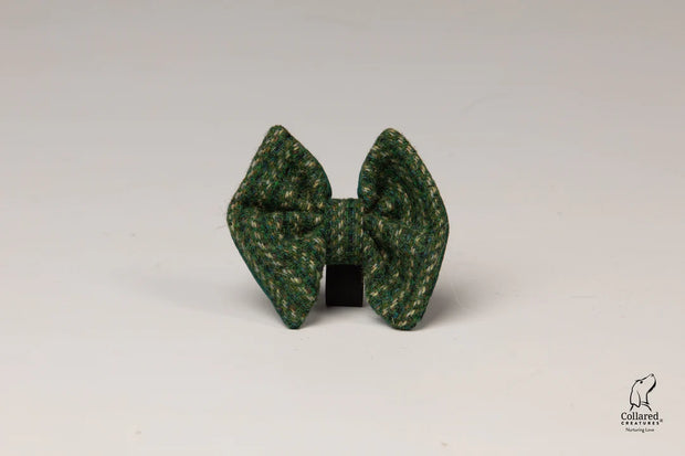 Harris Tweed Dashes of Green Bow tie