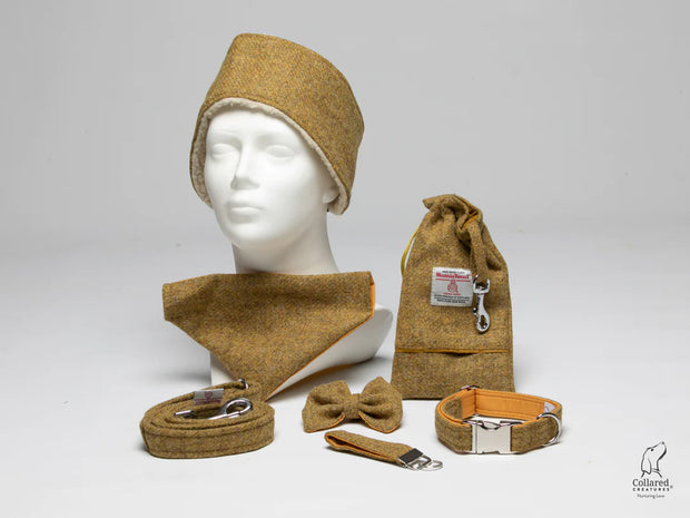 Harris Tweed Mustard Twill collar and lead collection