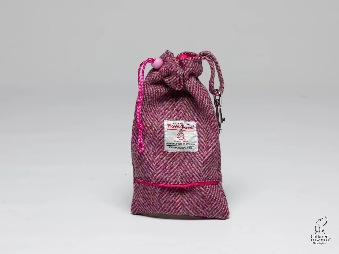 Harris Tweed Raspberry Ripple Herringbone Dog Treatbag