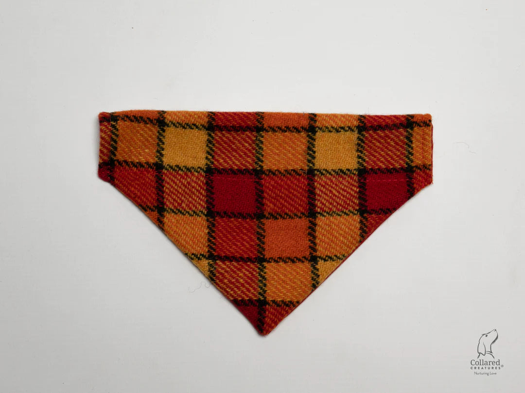 Harris Tweed Sunset Check Dog Collar Bandana