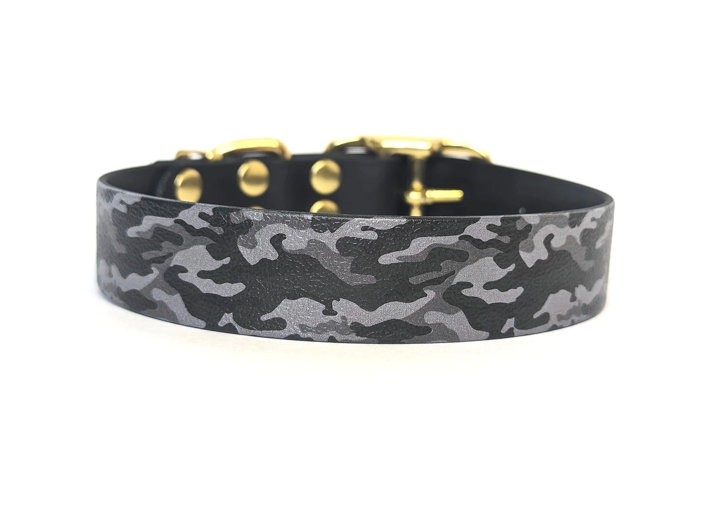 Waterproof dark grey camouflage dog collar