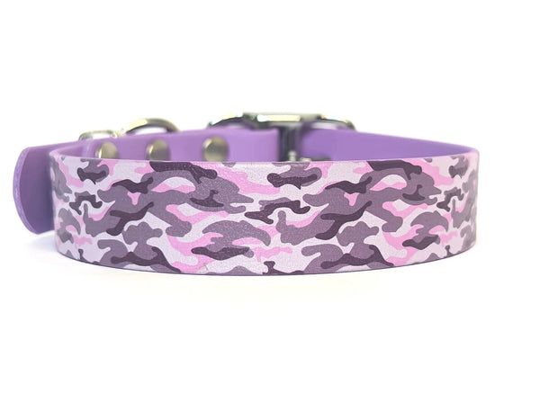 Waterproof Lilac Camouflage dog collar