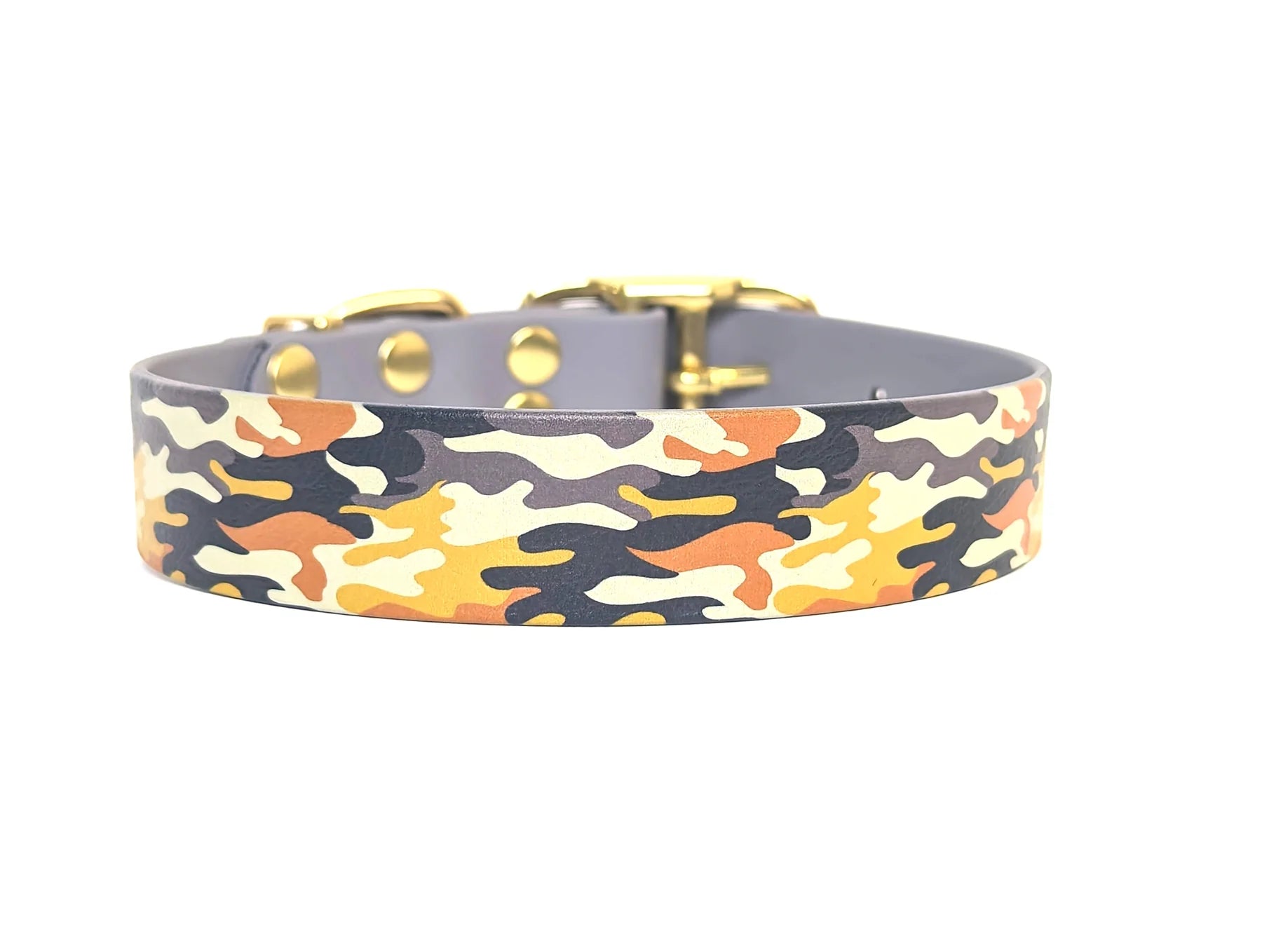 Waterproof yellow and orange printed dog collar