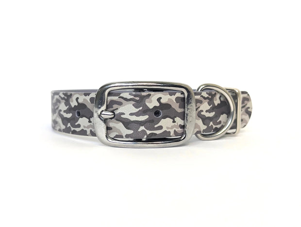 light grey camouflage dog collar