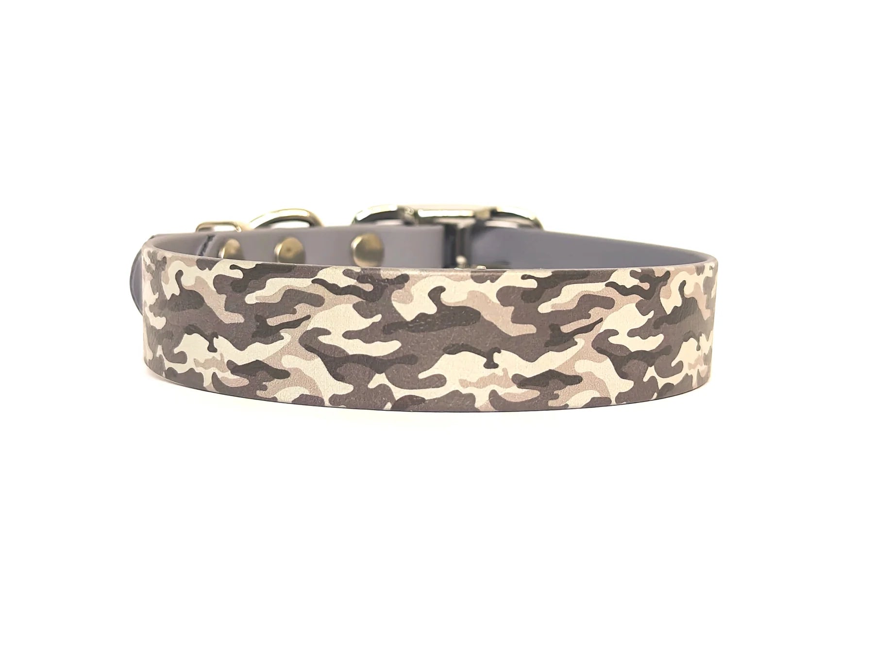 Waterproof light gey camouflage printed dog collar