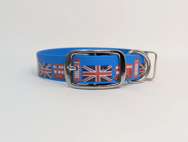 London town Blue Printed Dog Collar