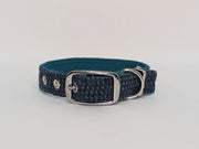 Harris Tweed Teal with a Touch of Blue Buckle Dog Collar