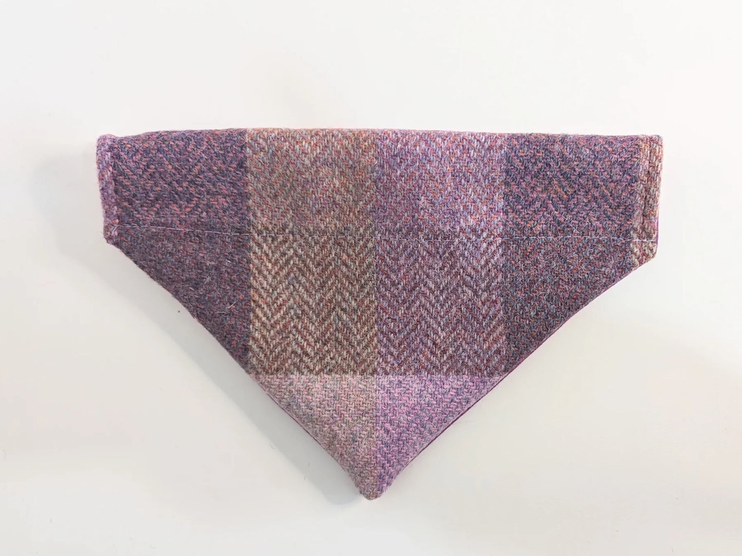 Harris Tweed Pretty Pink Block Herringbone Dog Collar Bandana