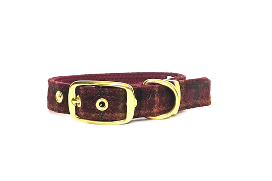 abraham Moon Balmoral Claret Check collar buckle