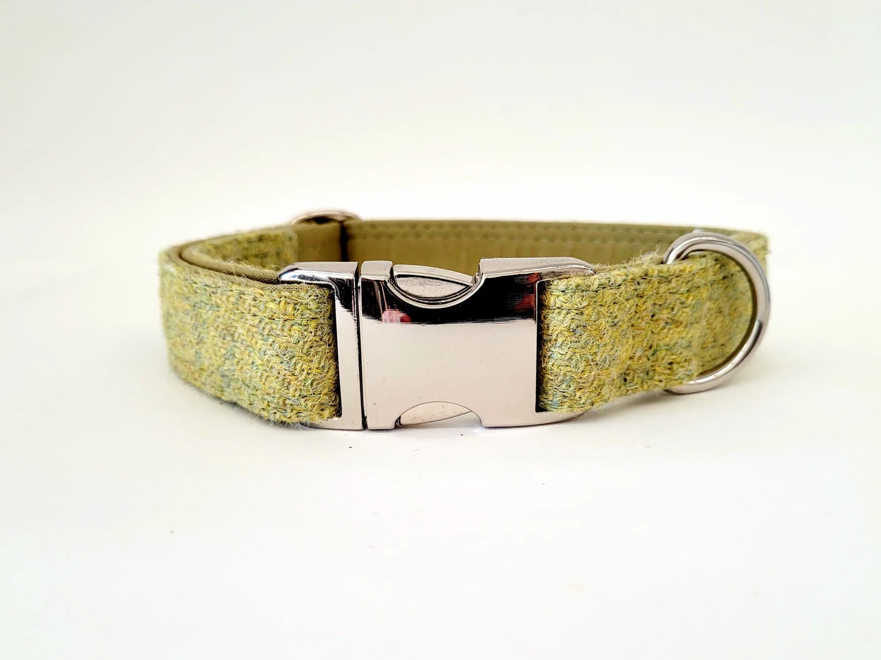 Harris Tweed dog Collar Pear Green