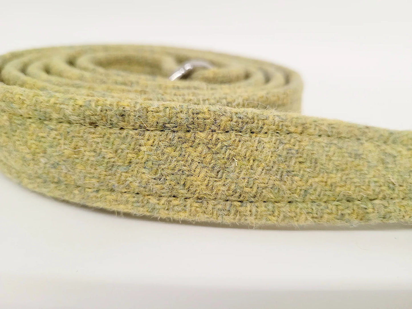 Collared Creatures Harris Tweed dog Lead Pear Green