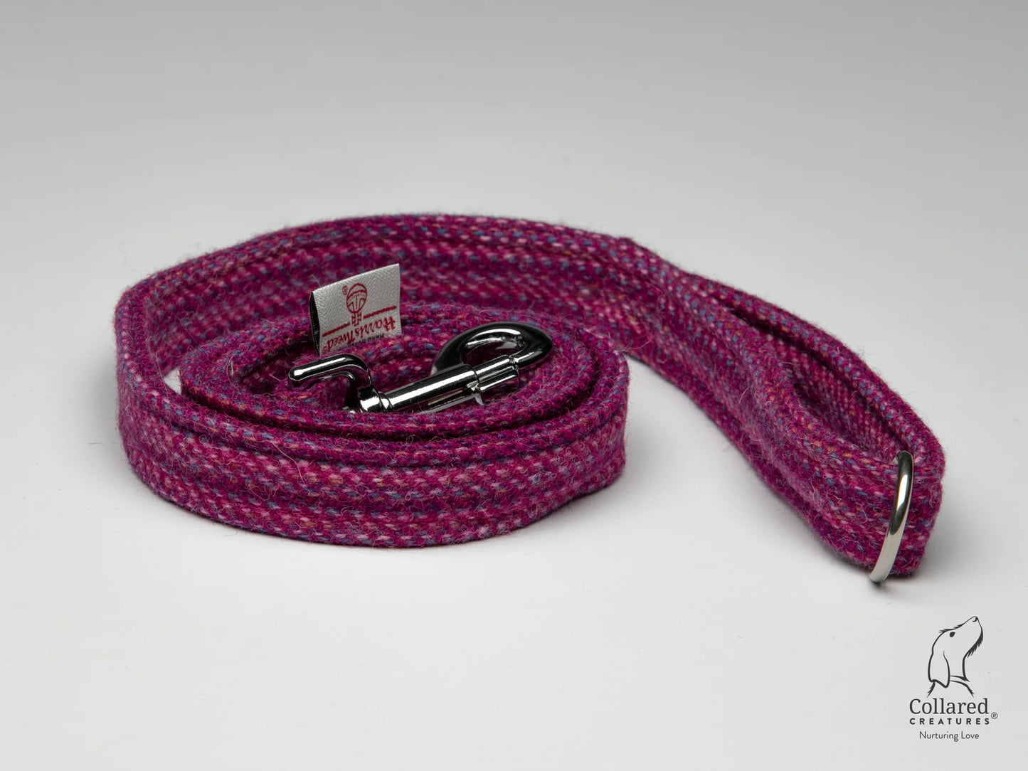 Harris Tweed dog lead Pink Koana