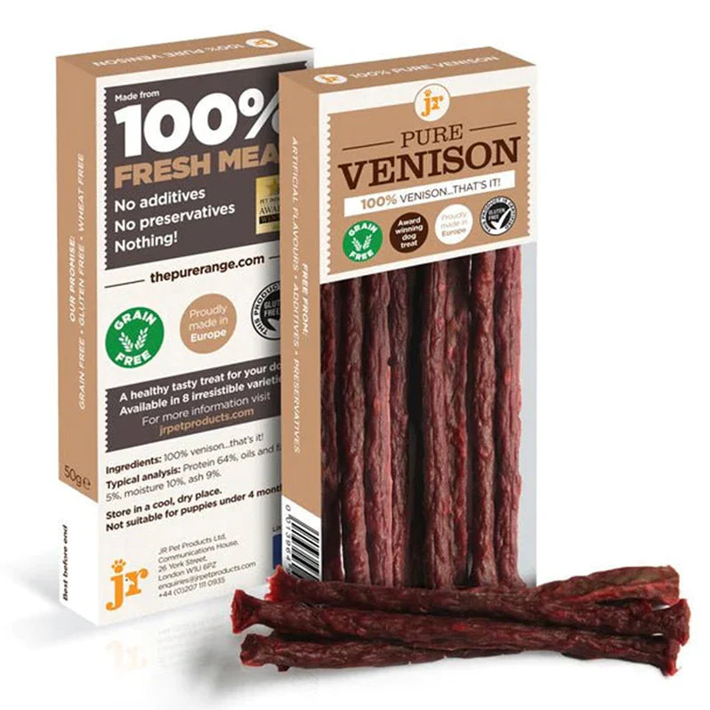 JR Pure Venison Sticks for Dogs | 100% Natural Grain-Free Hypoallergenic Dog Treats