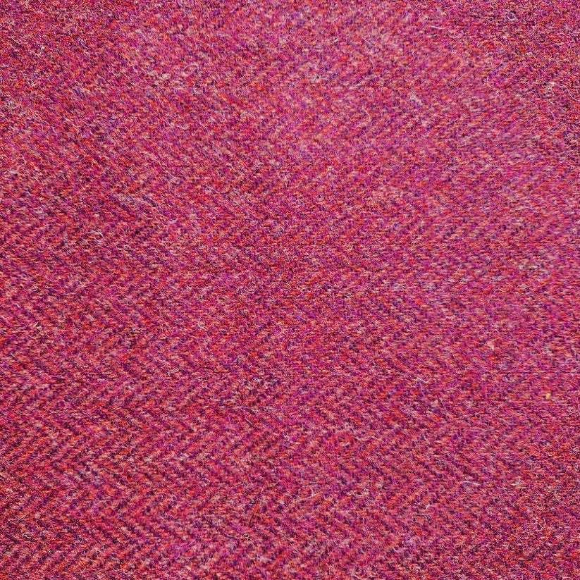 Harris Tweed Raspberry Coral Herringbone Pattern