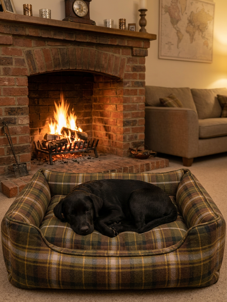 Dreamer Snug Fabric Bolster Bed, Grampian Collie Tartan