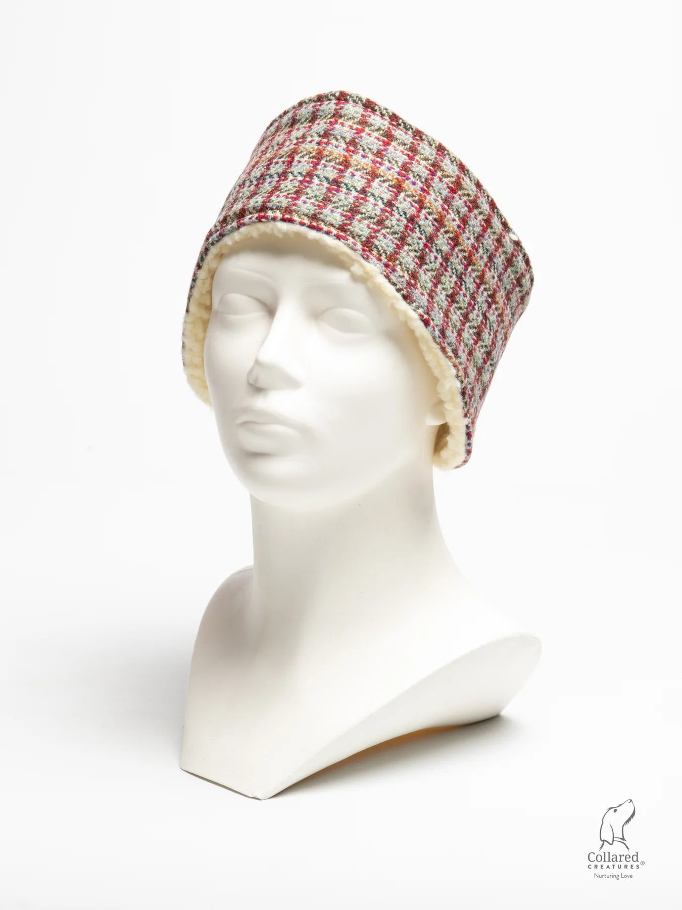 Harris Tweed Ladies Headband Red Multi Check