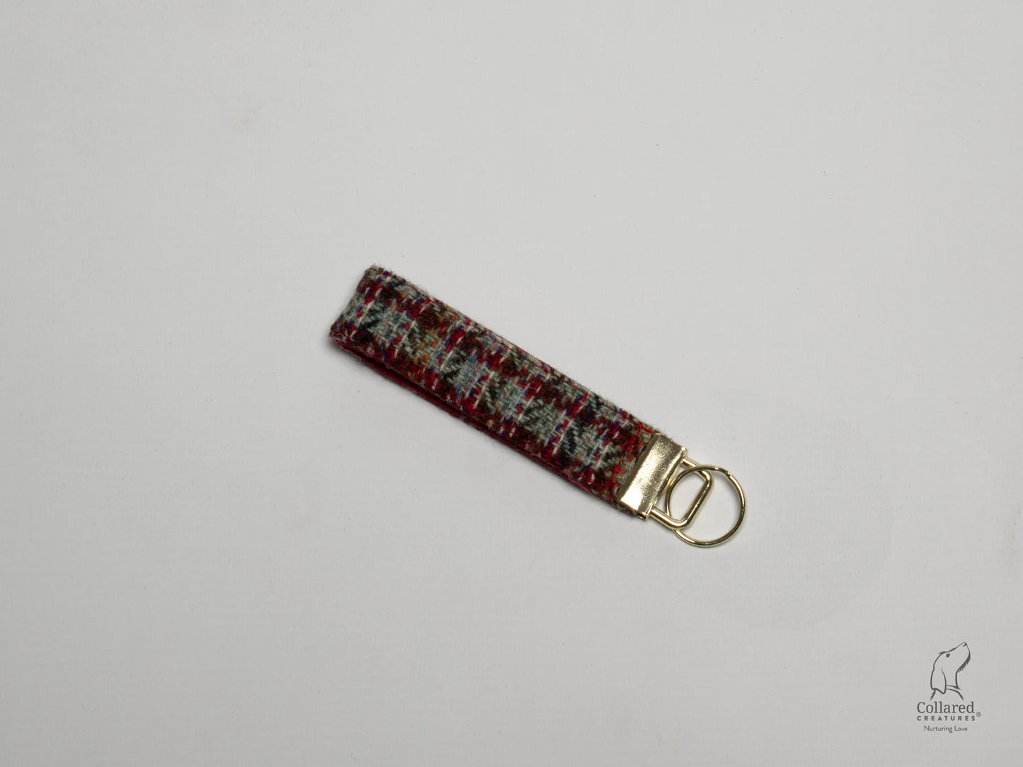 Harris Tweed Key ring Red Multi check