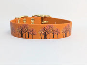 Autumn Trees printed dog collar