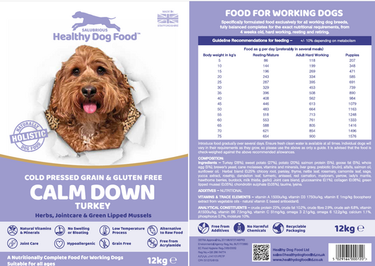 Calm Down Raw Alternative Dog Food Salubrious