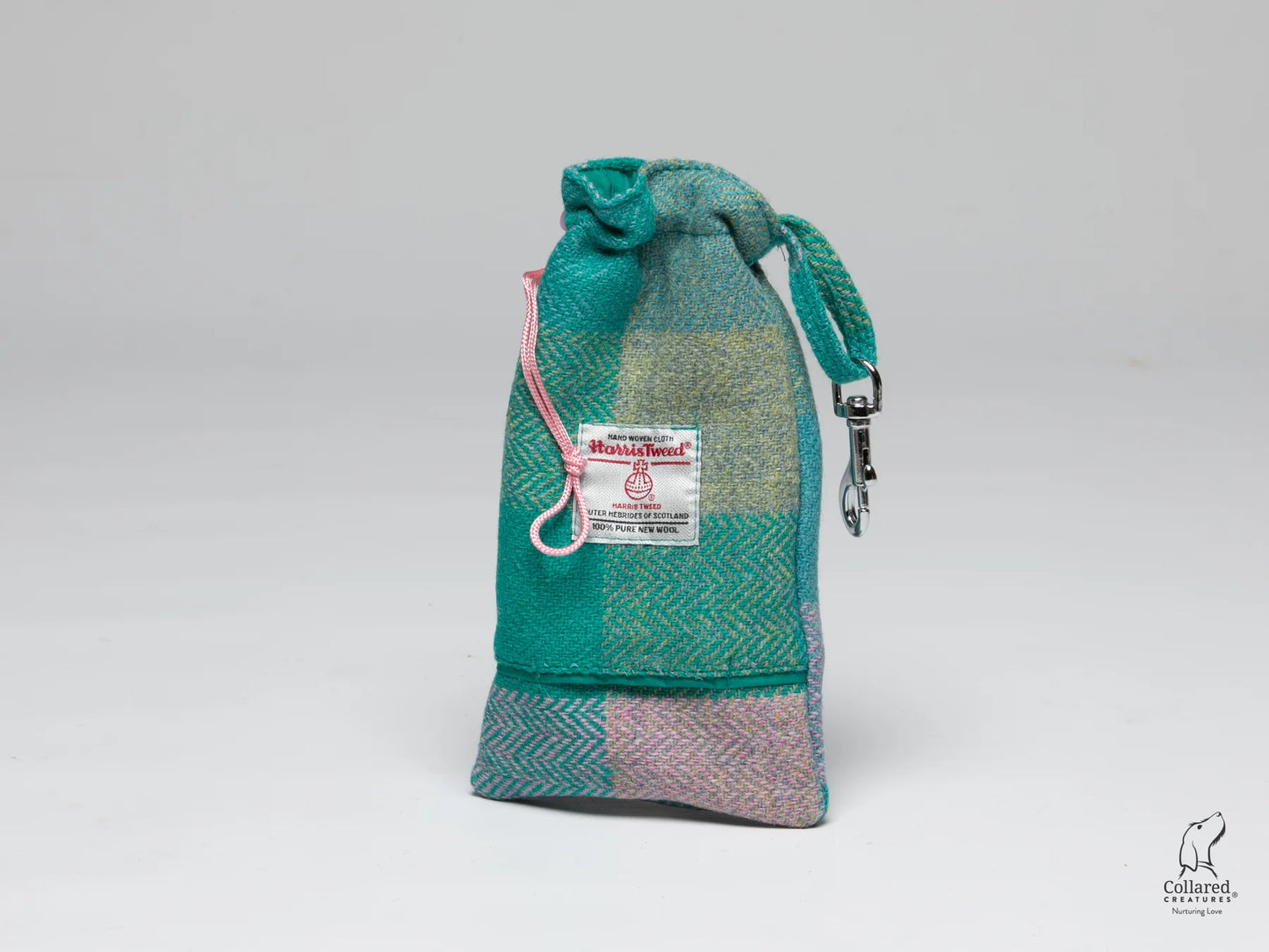 Collared Creatures Harris Tweed Treat bag Summer Check