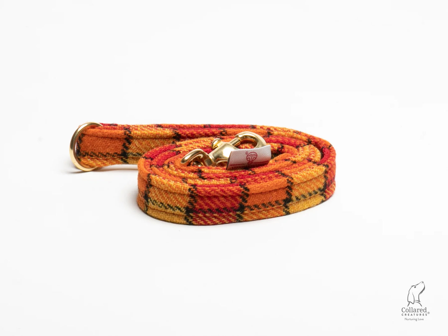 Harris Tweed dog Lead Sunset check