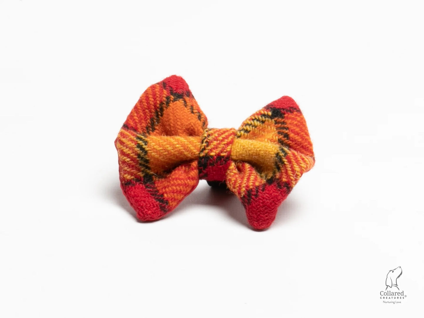 Harris Tweed dog bow tie Sunset check