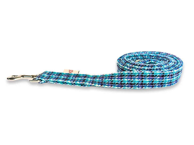 Harris Tweed Teal Lilac & Black Dog Lead