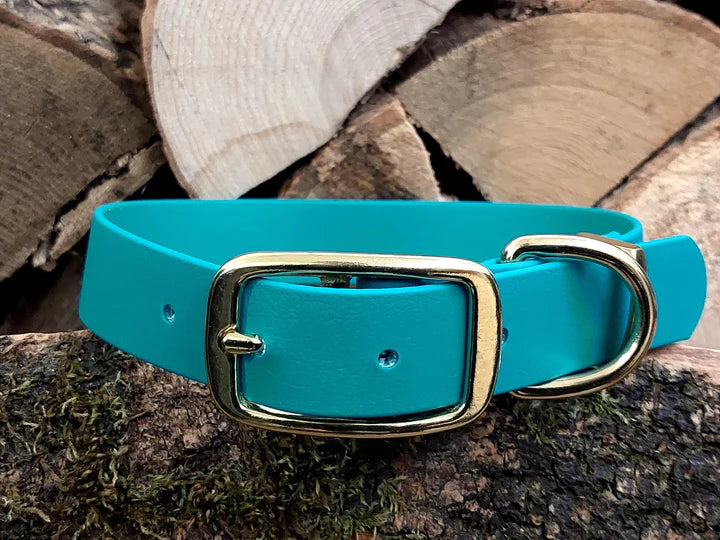 waterproof Dog Collar UK made Teal