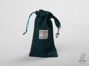 Harris Tweed dog Treatbag Teal with a Touch of Blue