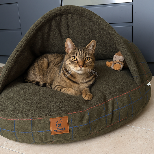Tweed Cat Cosy Cave bed