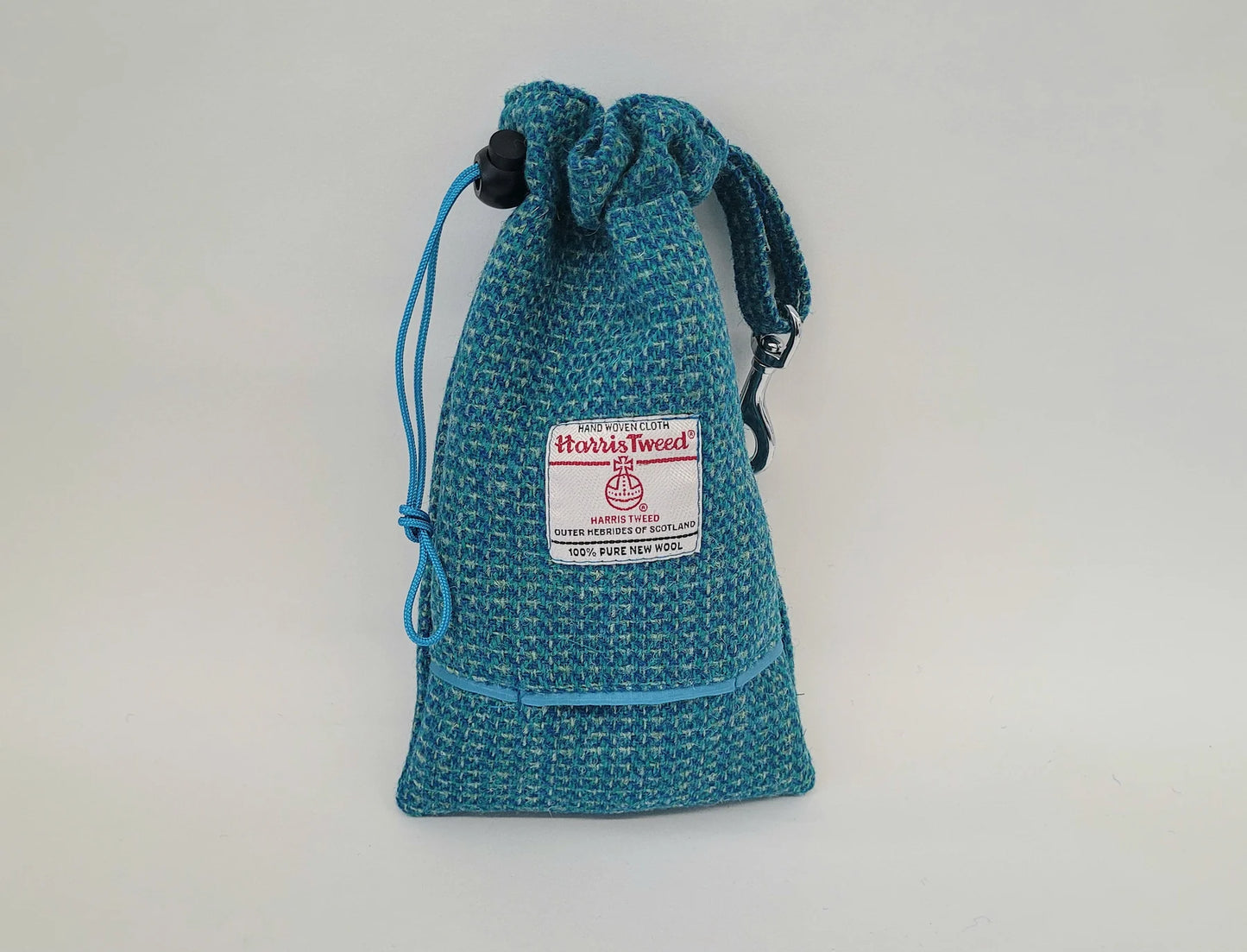 Harris Tweed Turquoise Fleck Dog Treat Bag