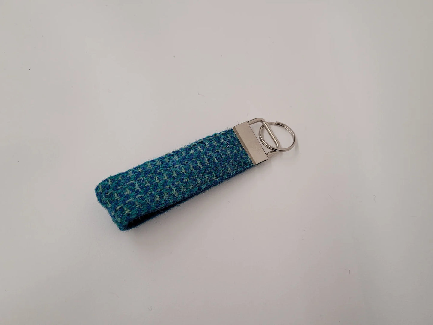 Harris Tweed Turquoise Fleck Keyring