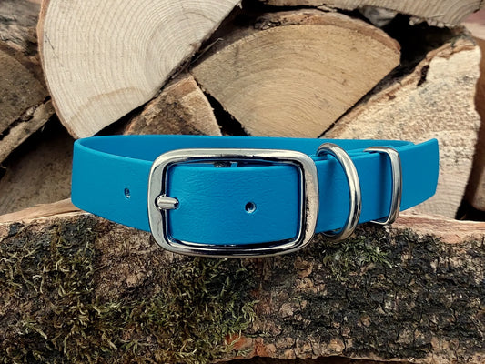 waterproof Dog Collar UK made Turquoise