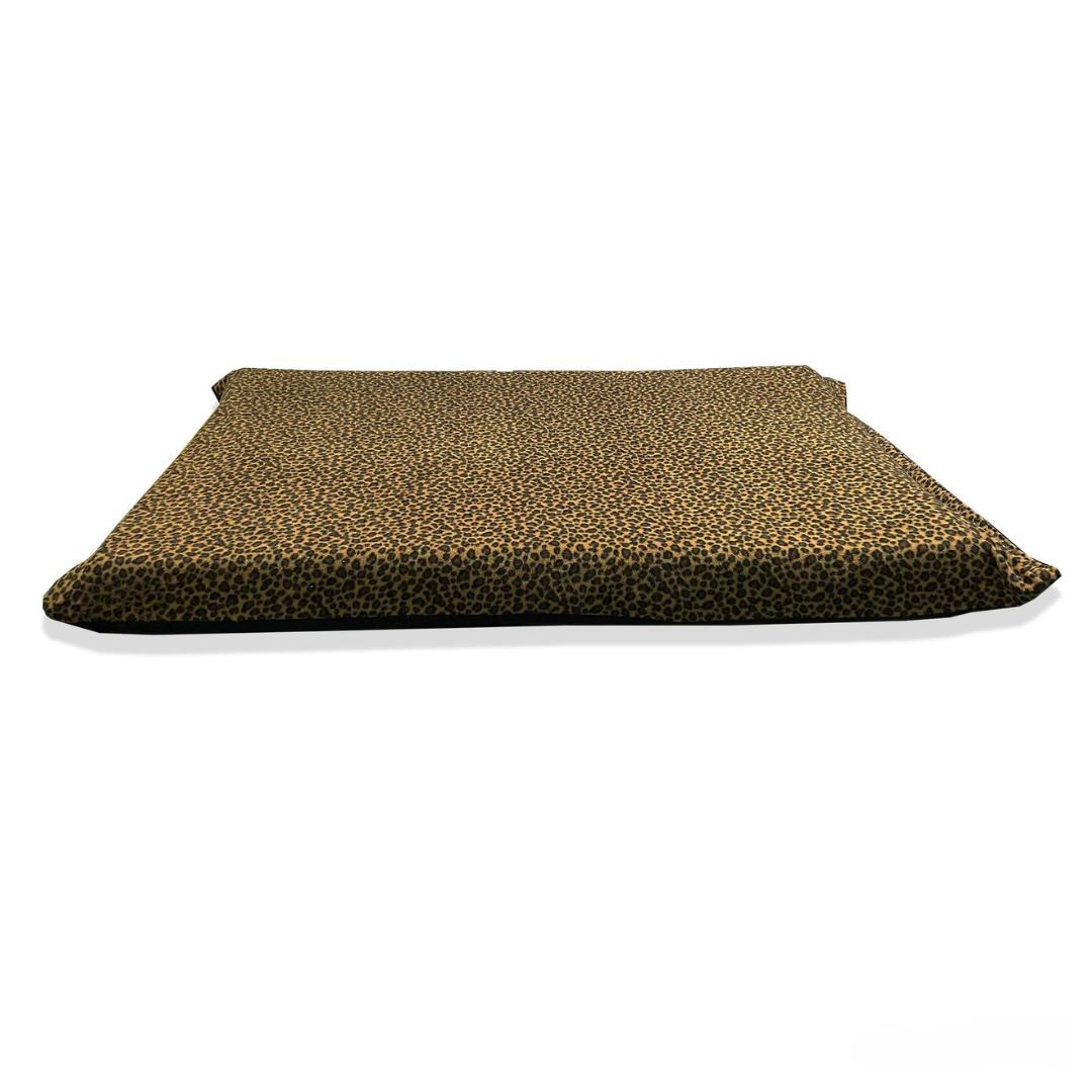 Leopard print orthopaedic dog bed