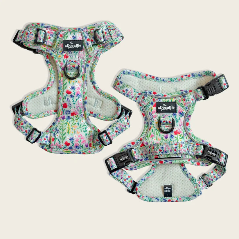 Adorable Pooch Wildflower Meadow Dog Harness – Lite, AirTag Pocket, No Pull, Adjustable