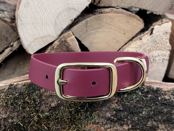 waterproof Dog Collar UK made Wine