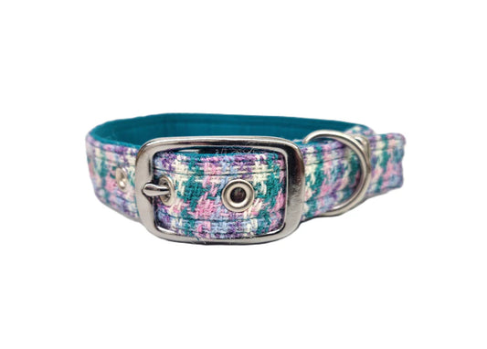 Harris Tweed Wisteria Houndstooth Buckle Collar