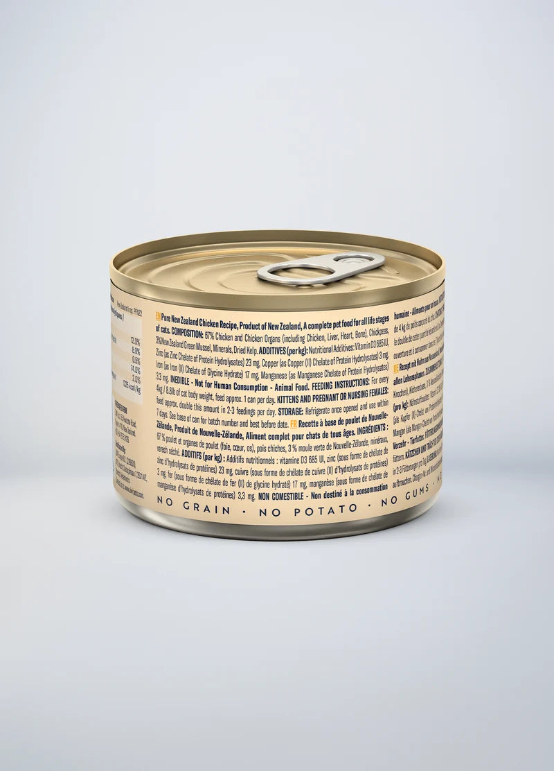 ZIWI Peak Wet Chicken Cat Food Label 185g x 12 cans 