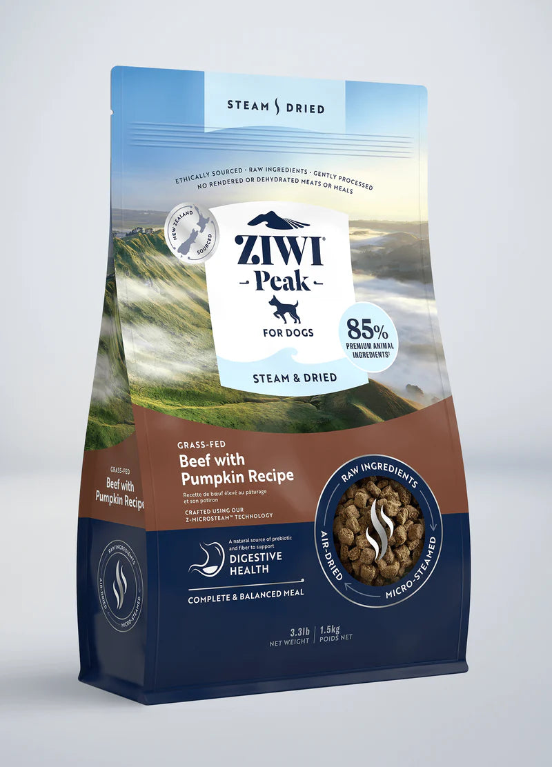 ZIWI Peak Steam & Dried Beef Dog Food Pumpkin Recipe 1.5kg