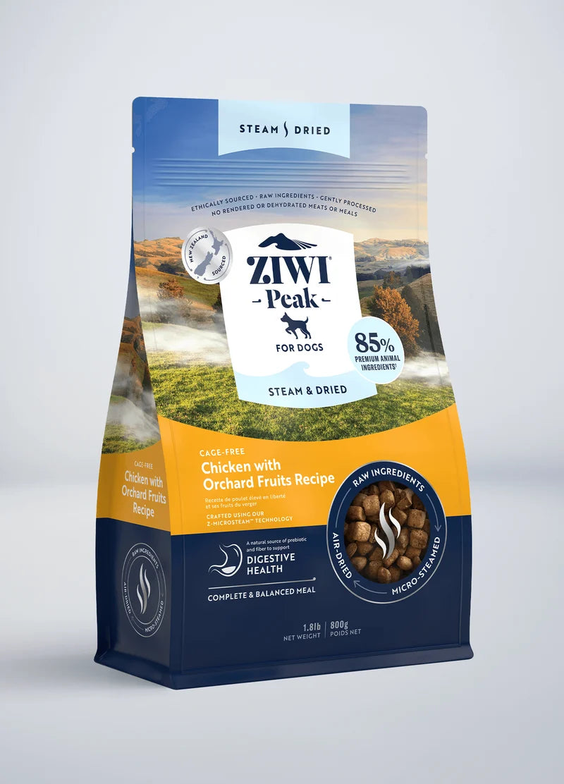 ZIWI Peak Steam & Dried Chicken with Orchard Fruits Dog Food 800g

