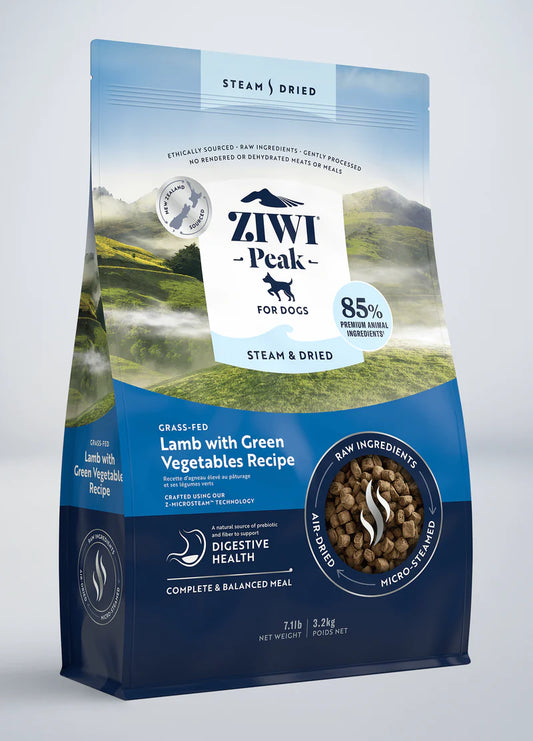 ZIWI Peak Steam & Dried Lamb Dog Food with Green Vegetables 3.2kg