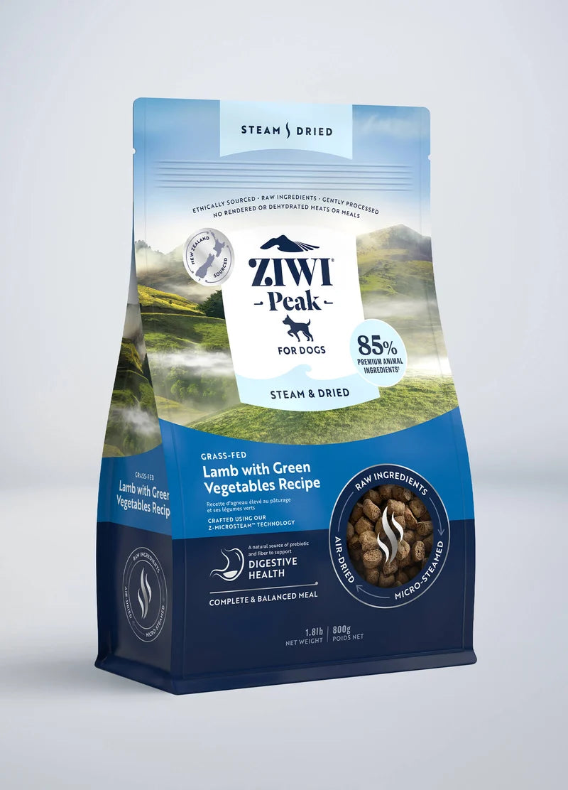 ZIWI Peak Steam & Dried Lamb Dog Food with Green Vegetables 800g
