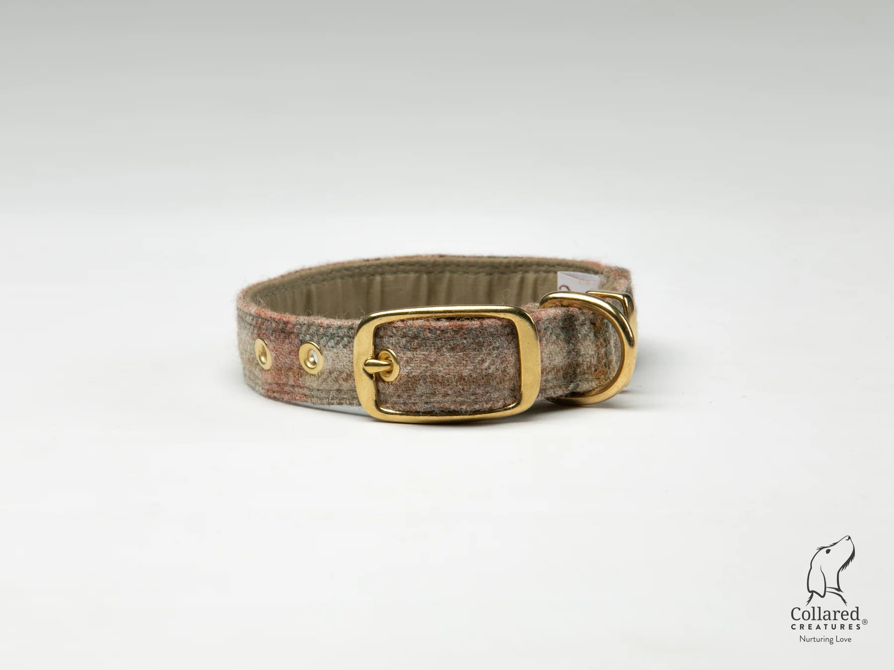 Abraham Moon Glen Coe Terracotta Check Buckle Dog Collar