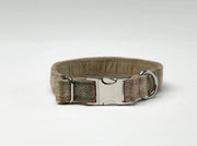 Abraham Moon Glen Coe Terracotta Luxury dog collar Silver clasp