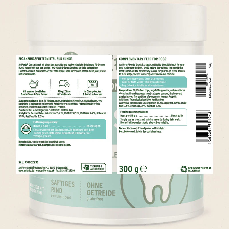 AniForte® Dental Snack for Dogs – Grain-Free Dental Treats with Peppermint