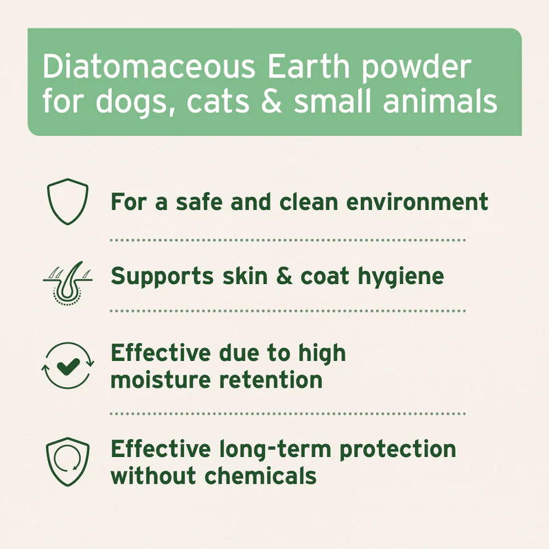 Diatomaceous Earth powder for dogs, cats & small animals benefits  