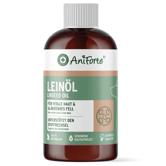AniForte Linseed Oil for Dogs 1L | Cold Pressed Omega 3 & 6
