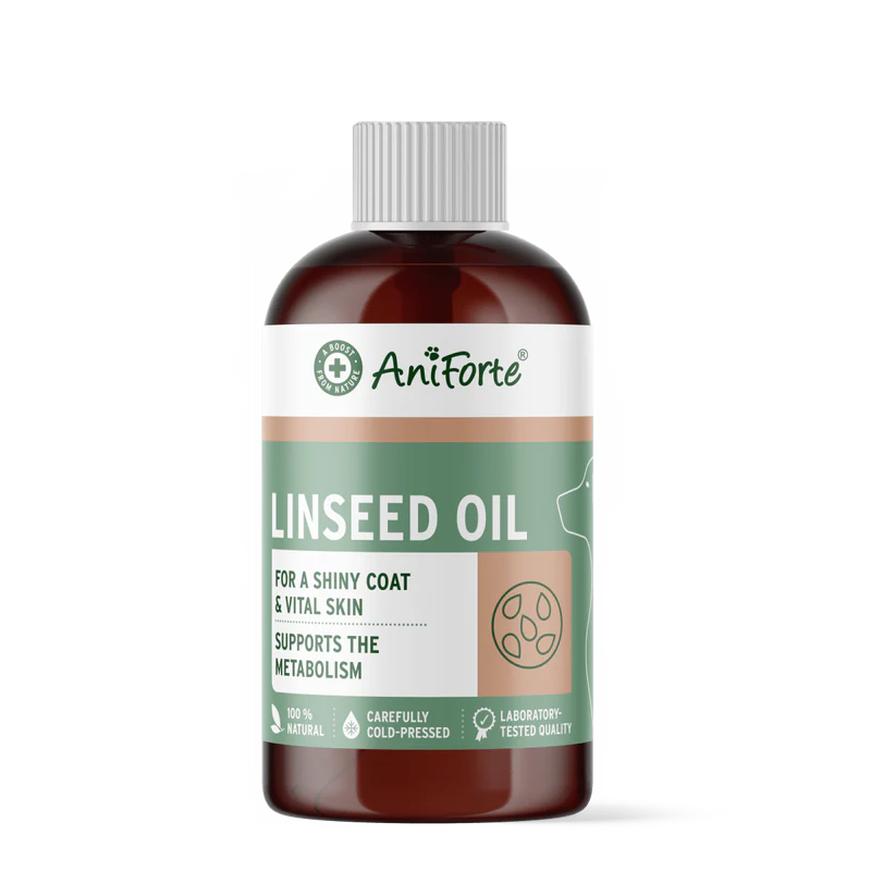 AniForte® Linseed (Flaxseed) Oil – Cold-Pressed, Natural Feed Supplement for Dogs, Cats & Horses - Helps Support Skin and Fur