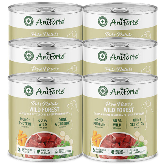 Aniforte Wild Forest Deer and Wild Boar Dog Food 6 pack